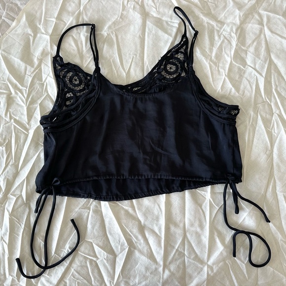 Lingerie Top Silky Satin Black - Picture 2 of 3